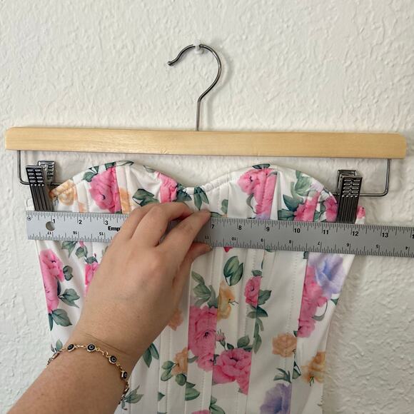 Commense Floral Heart Shaped Neckline Strapless Corset Top XS NWT - Picture 4 of 8